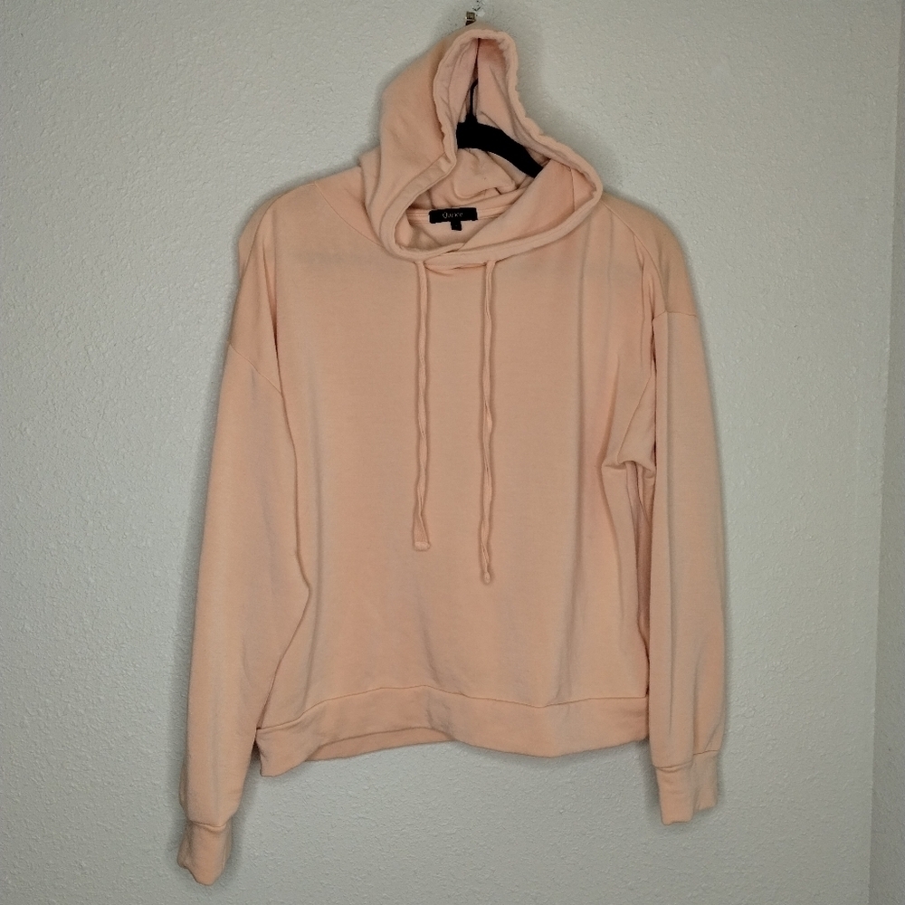 Quince SuperSoft Fleece Pullover Hoodie In Sunset Orange Women's Size Small